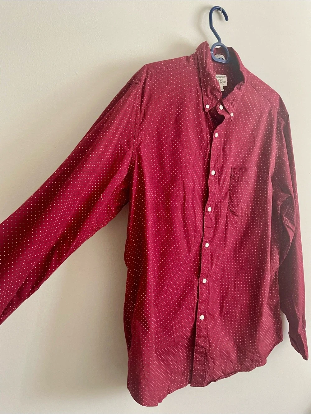 🧨 J. Crew Men's Red Microdot Button-Down Shirt 🧨
